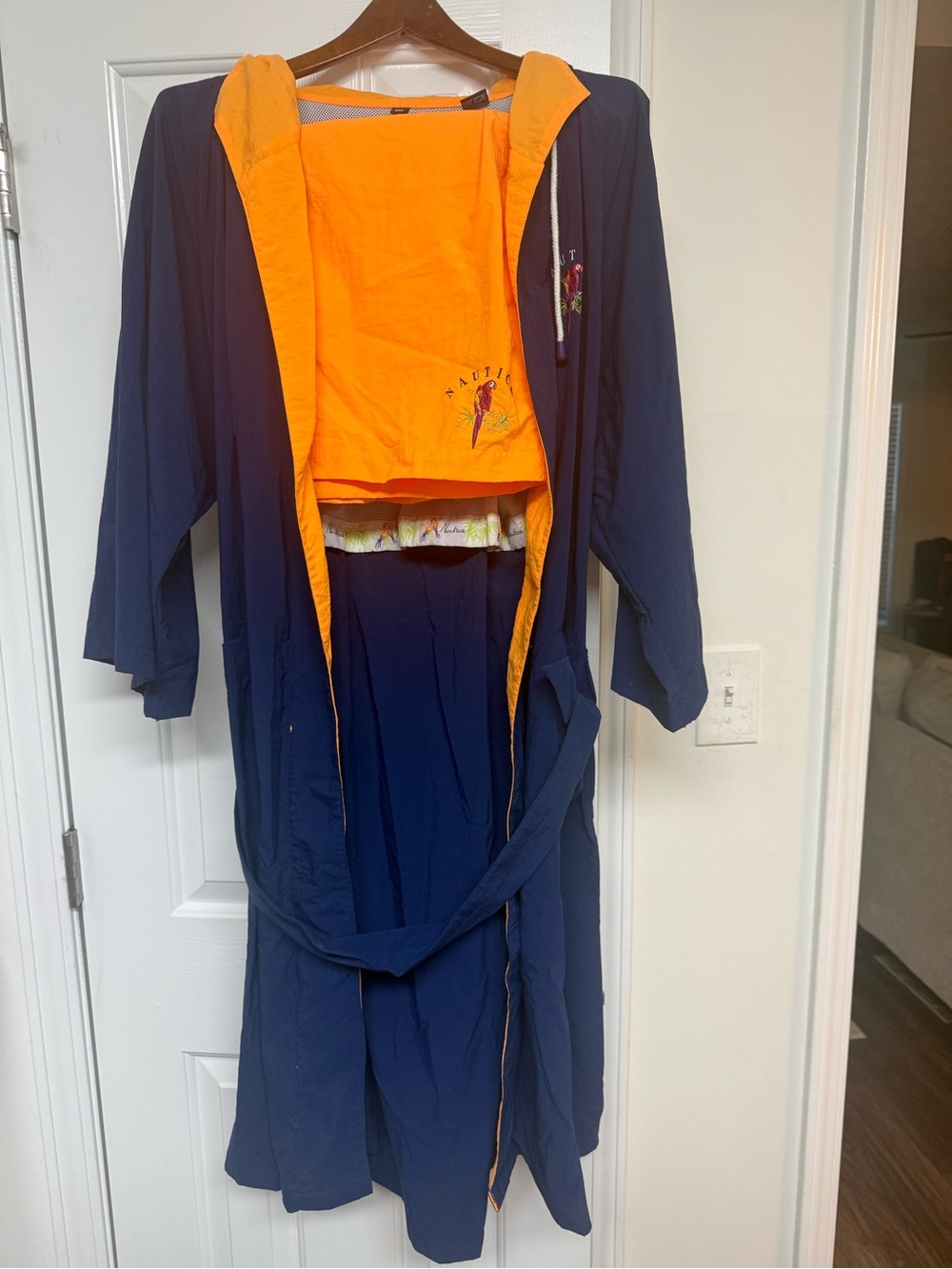Vintage 90s Nautica Colorblock Hooded Robe & Shorts Set L/XL